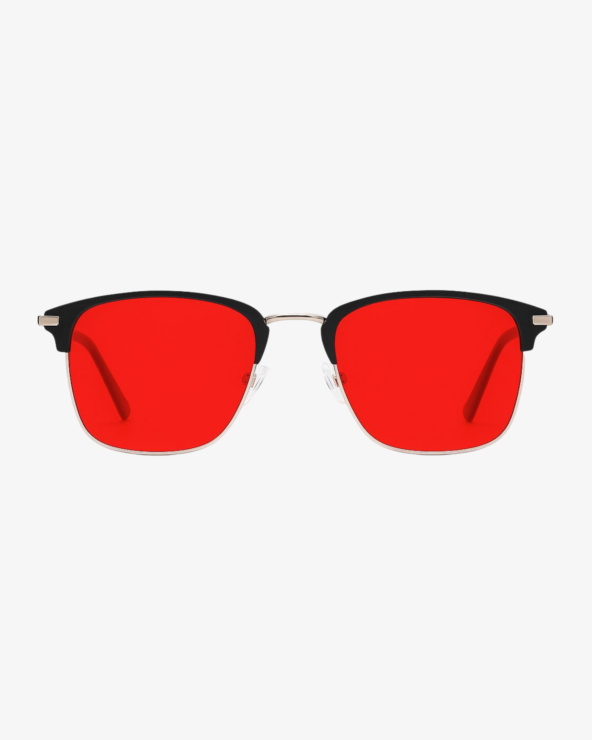 Polar Black+ sinivalolasit punaisilla linsseillä, tuotekuva edestä valkoisella taustalla